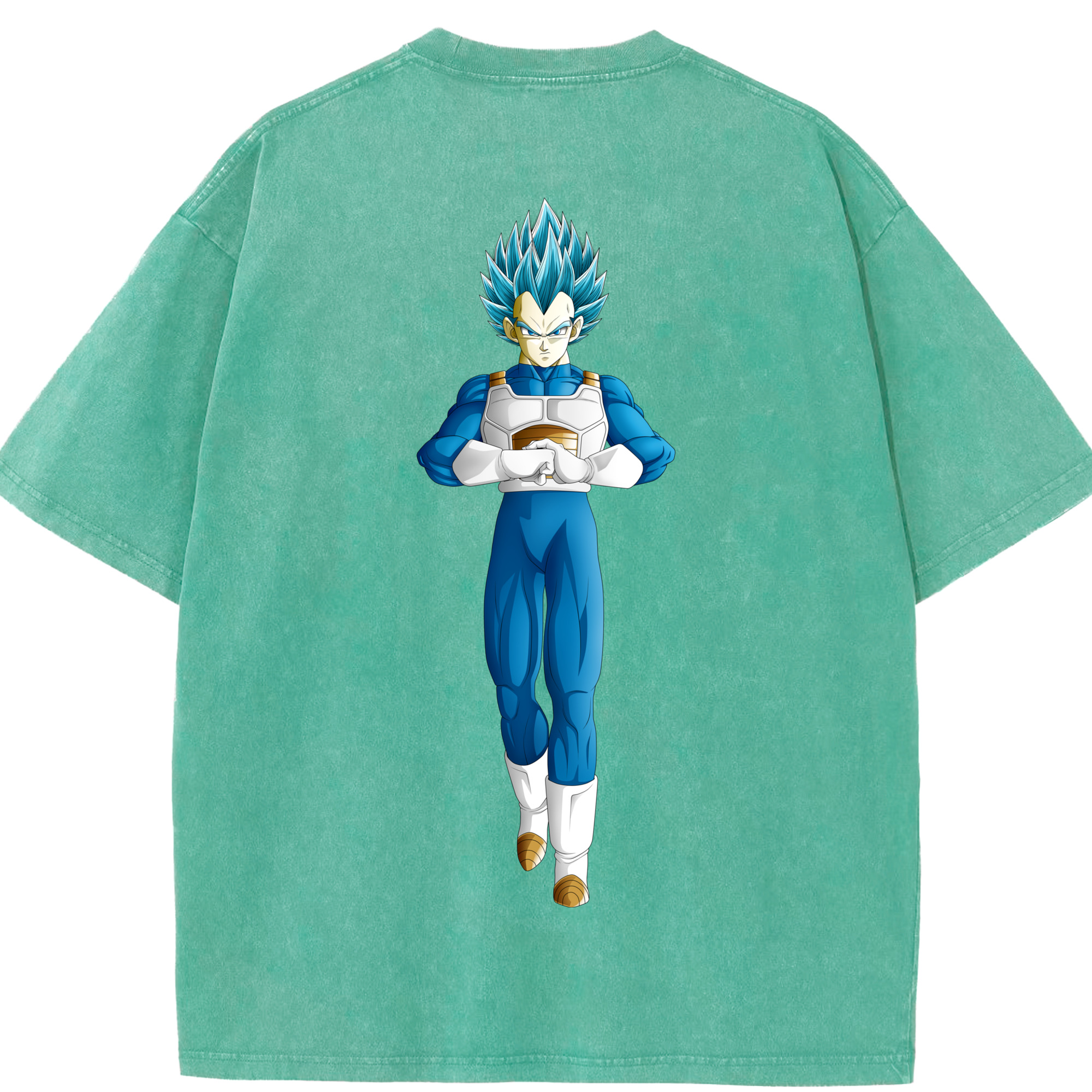 （画像用） ドラゴンボール ベジータ四世（Bejīta Yonsei）DRAGON BALL Vegeta IV 綿100% ヴィンテージ風 半袖Tシャツ（背面プリント）